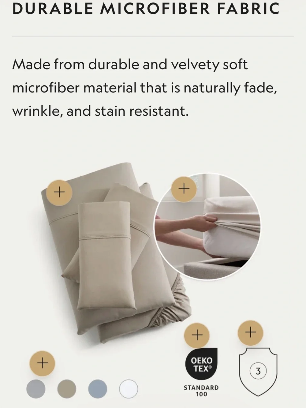 Malouf Brushed Microfiber Sheet Set Full Driftwood NWT